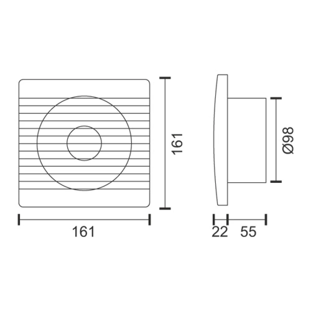 Εξαεριστήρας Επιτοίχιος 15W Λευκός Με Αυτόματα Ανοιγόμενες Περσίδες - Spotlight
