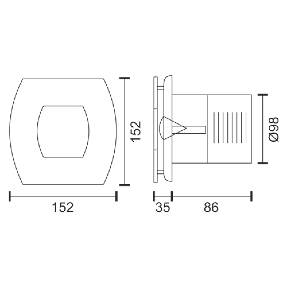 Εξαεριστήρας Επιτοίχιος 15W Νίκελ Ματ - Spotlight