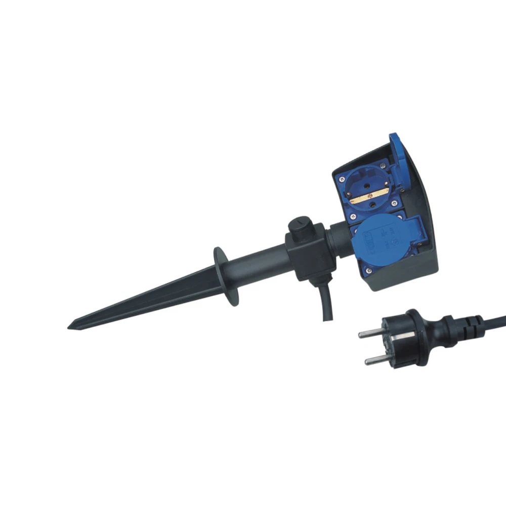 Καρφωτή Πρίζα Κήπου 2 Θέσεων Στεγανή IP44 - Spotlight