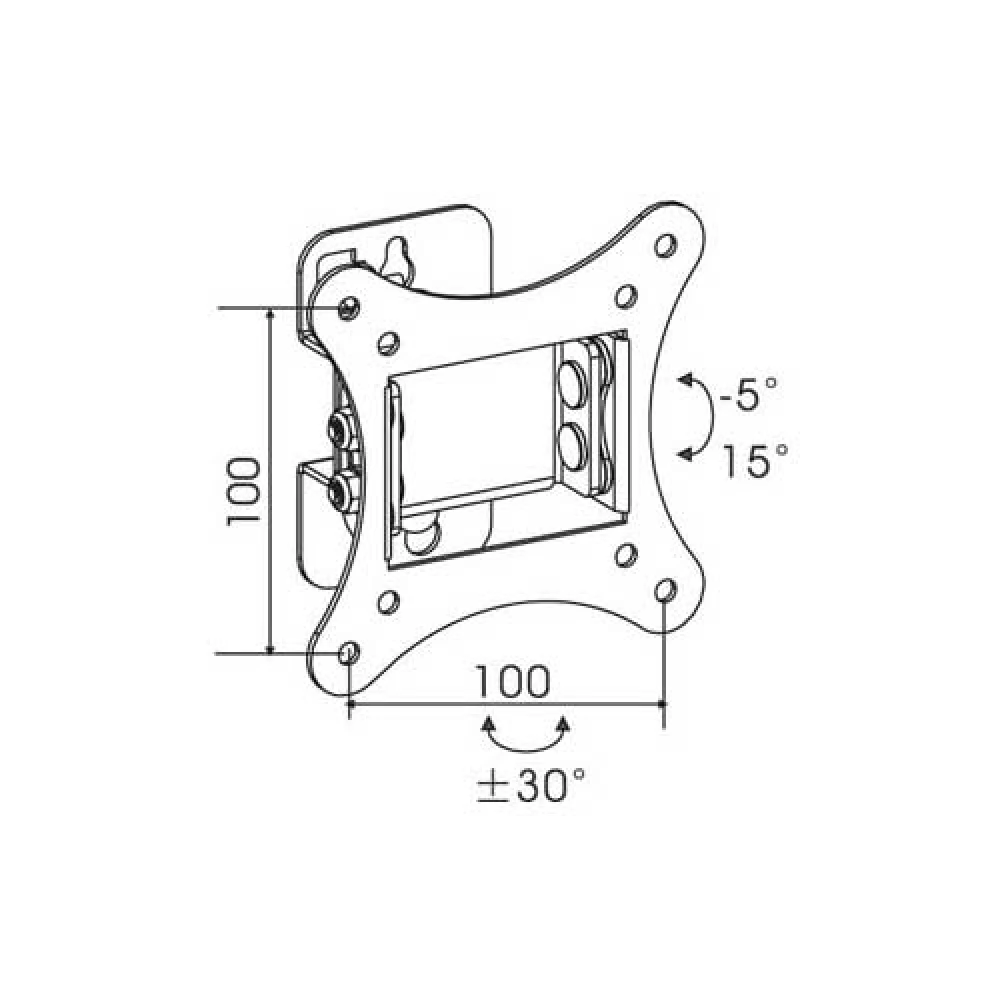 Βάση TV 10-24'' Σπαστή Μονή Περιστρεφόμενη 60° WLB-011 Ασημί EOL LCT