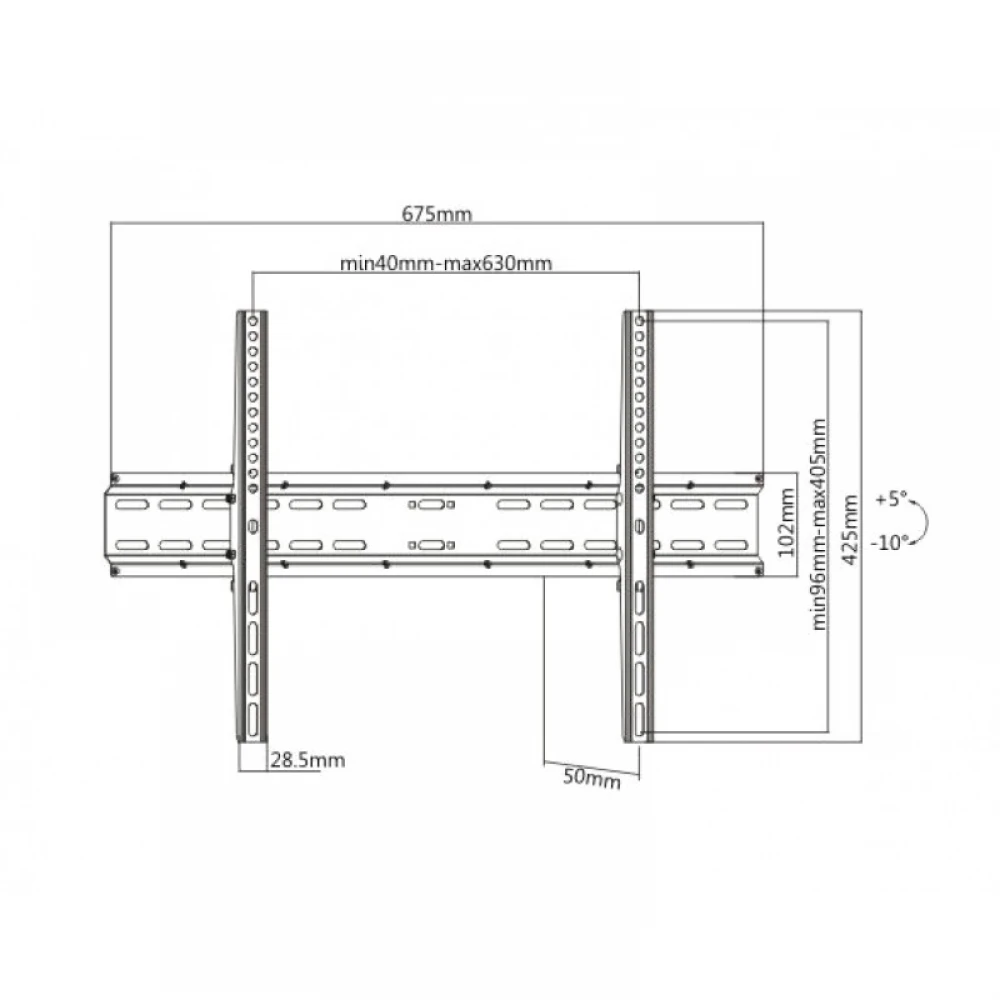 Βάση TV37-70'' Κλίση +5-10° KL25-46T LLC - Top Electronics