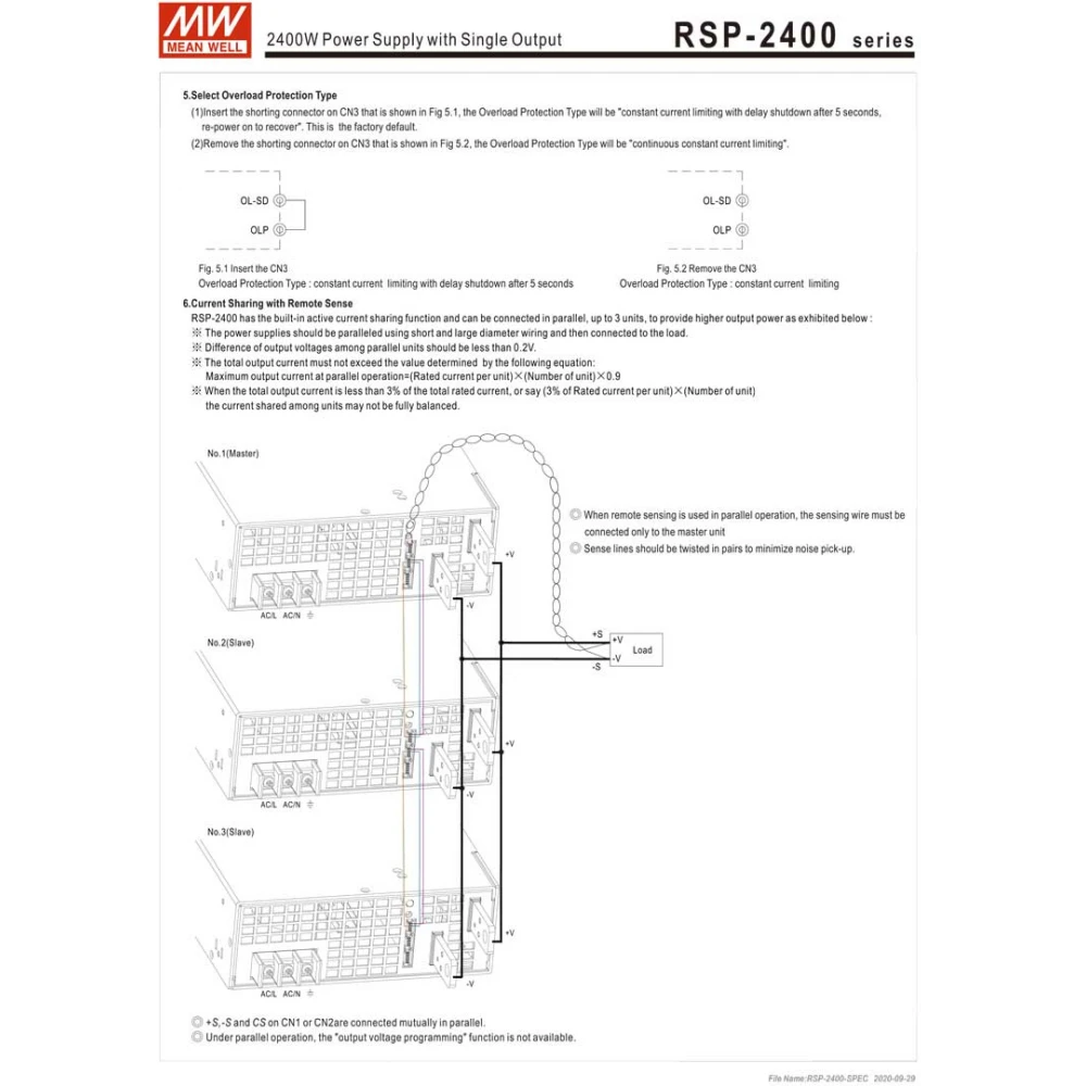 ΤΡΟΦΟΔΟΤΙΚΟ 2400W/24V/100A PFC PARALLEL RSP2400-24 MEAN WELL