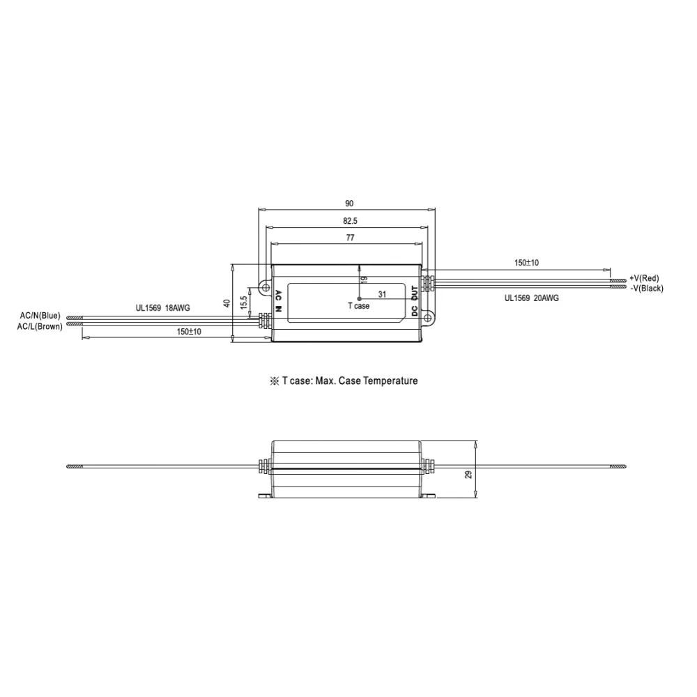Αδιάβροχο Τροφοδοτικό LED 12W 9-18V 700mA IP42 APC12-700 - MEAN WELL