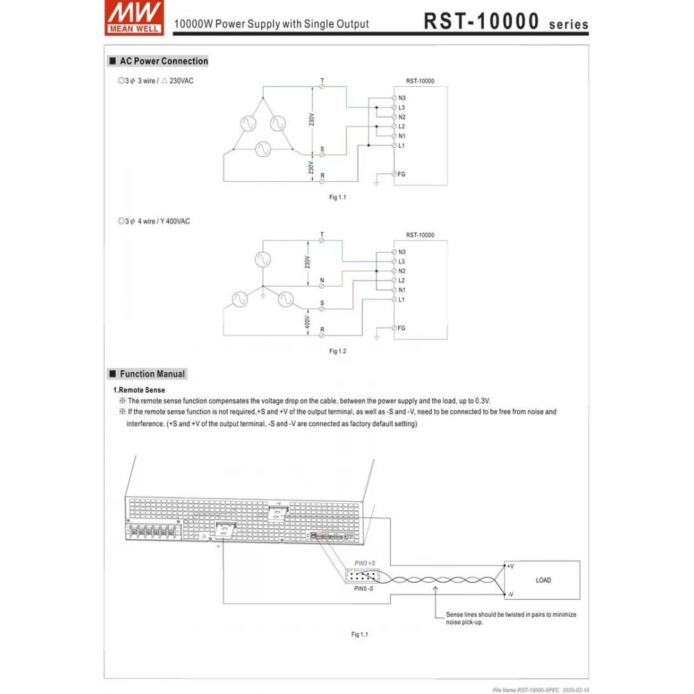 ΤΡΟΦΟΔΟΤΙΚΟ 9600W/24V/400A PFC 3Φ RST-10000-24 MEAN WELL