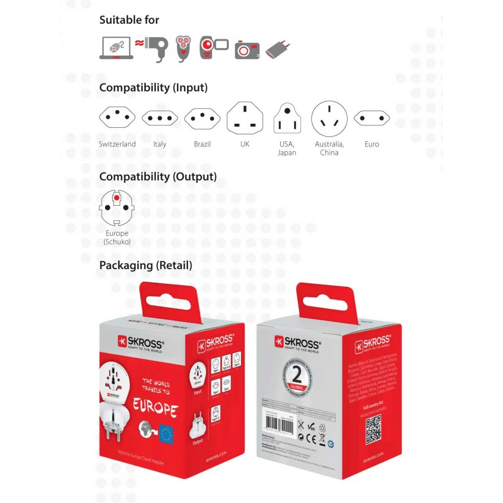 ADAPTOR Σούκο Σε UNIVERSAL - World to Europe - SKROSS