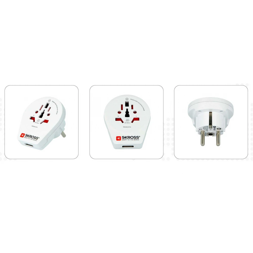 ADAPTOR Σούκο Σε UNIVERSAL Mε USB - World to Europe - SKROSS