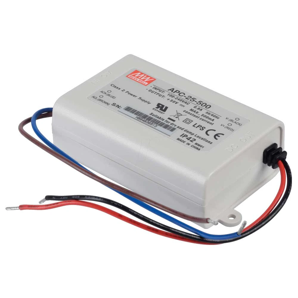 ΤΡΟΦΟΔΟΤΙΚΟ LED 25.2W/15-50V/500mA IP42 APC25-500 MEAN WELL
