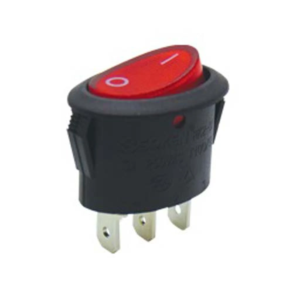 ΔΙΑΚΟΠΤΗΣ ROCKER MINI ΟΒΑΛ 3P ΜΕ ΛΥΧΝΙΑ ON-OFF 10A/250V ΚΟΚΚΙΝΟΣ - TOP ELECTRONIC
