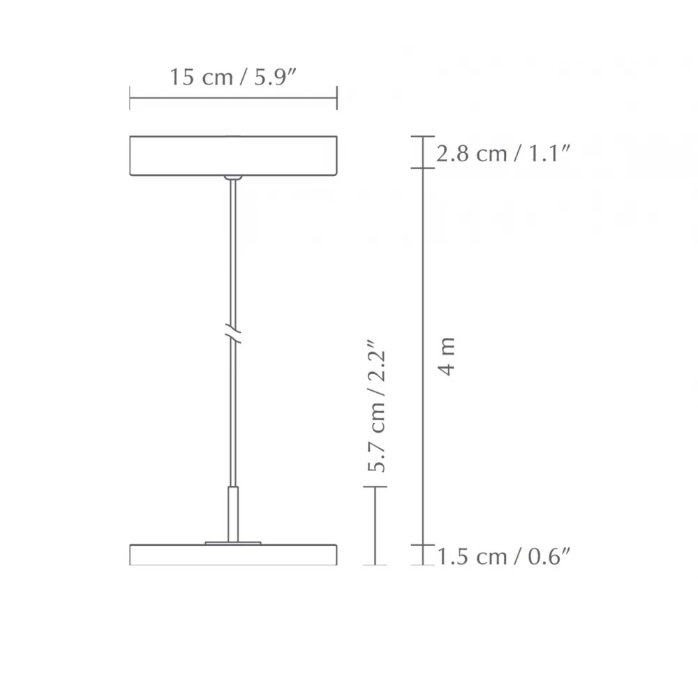 Κρεμαστό Φωτιστικό LED Asteria Micro Monochrome - Polished Brass 12W Φ15cm Dimmable by UMAGE