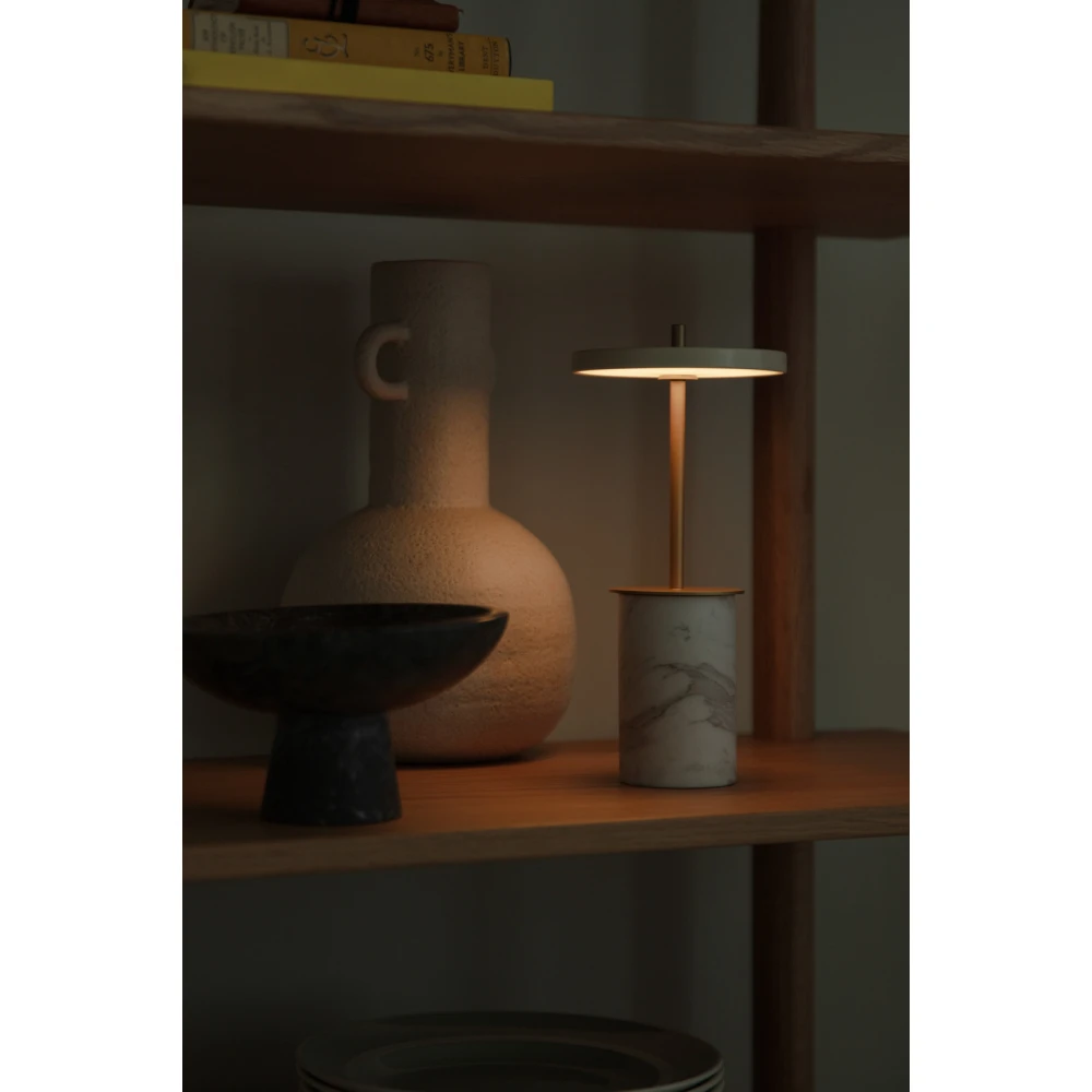 LED Πορτατίφ Portable από Μάρμαρο - Asteria Move Mini Dimmable - White marble by UMAGE