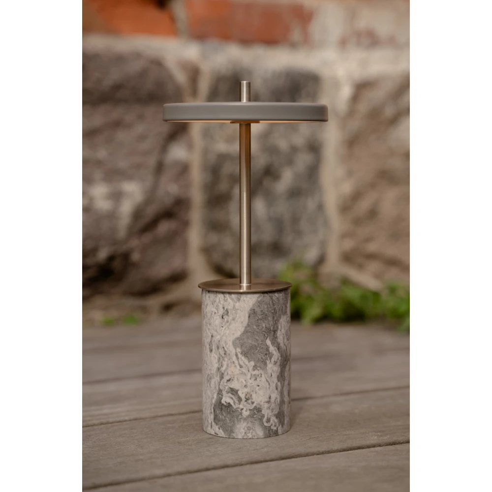 LED Πορτατίφ από Μάρμαρο Portable - Asteria Move Mini Dimmable - Grey marble steel by UMAGE