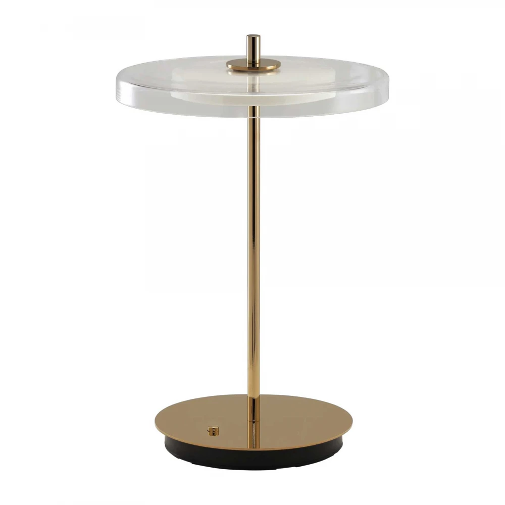 LED Πορτατίφ Μπαταρίας Επαναφορτιζόμενο Asteria Glass Move - Polished Brass - by UMAGE