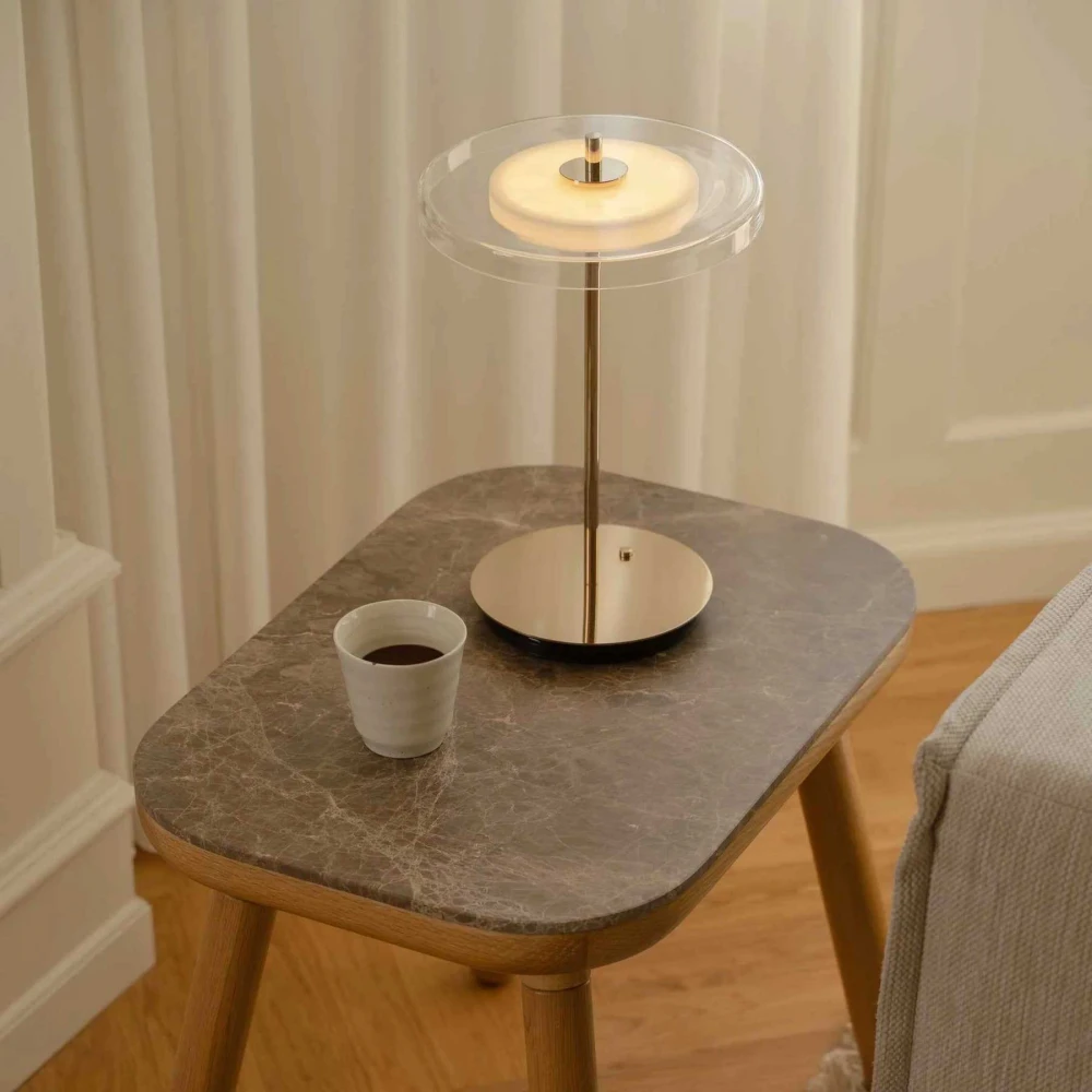 LED Πορτατίφ Μπαταρίας Επαναφορτιζόμενο Asteria Glass Move - Polished Brass - by UMAGE