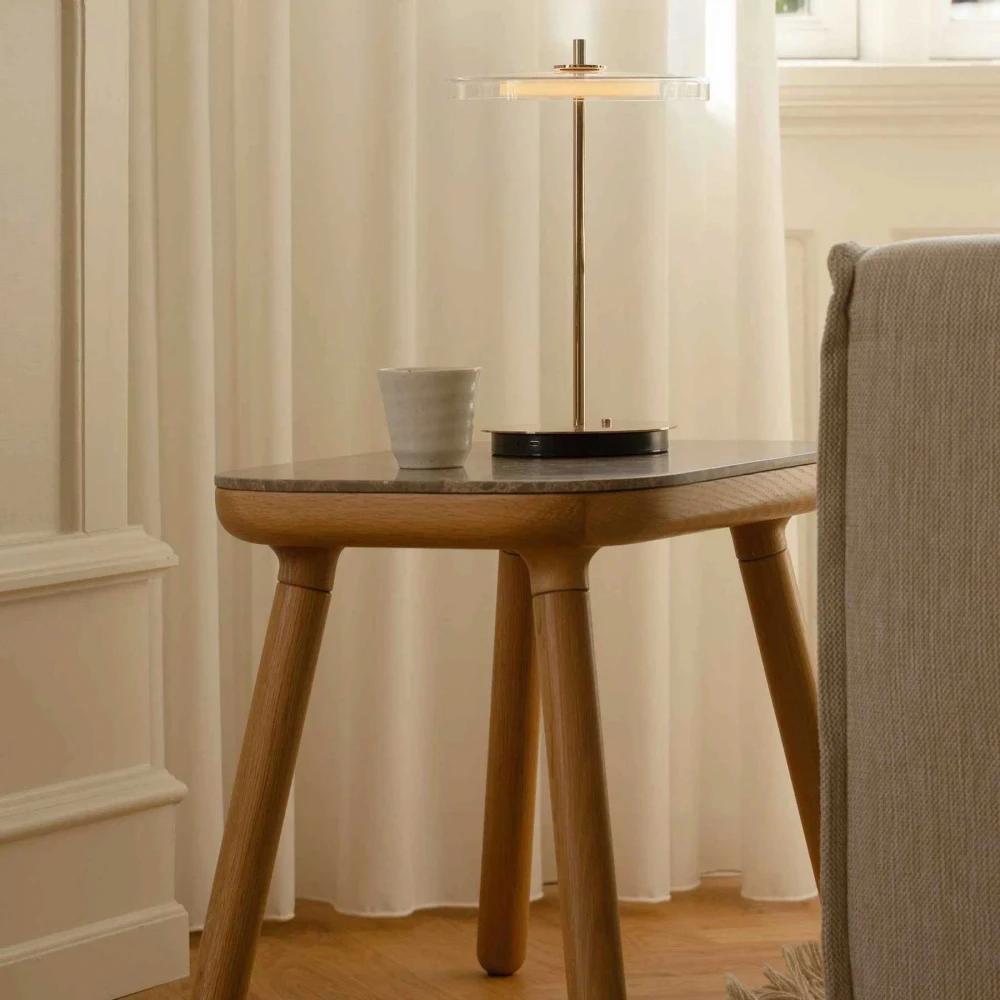 LED Πορτατίφ Μπαταρίας Επαναφορτιζόμενο Asteria Glass Move - Polished Brass - by UMAGE
