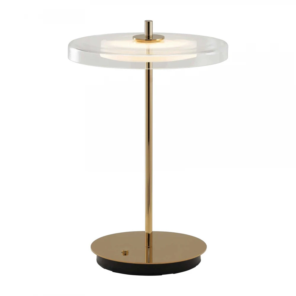 LED Πορτατίφ Μπαταρίας Επαναφορτιζόμενο Asteria Glass Move - Polished Brass - by UMAGE