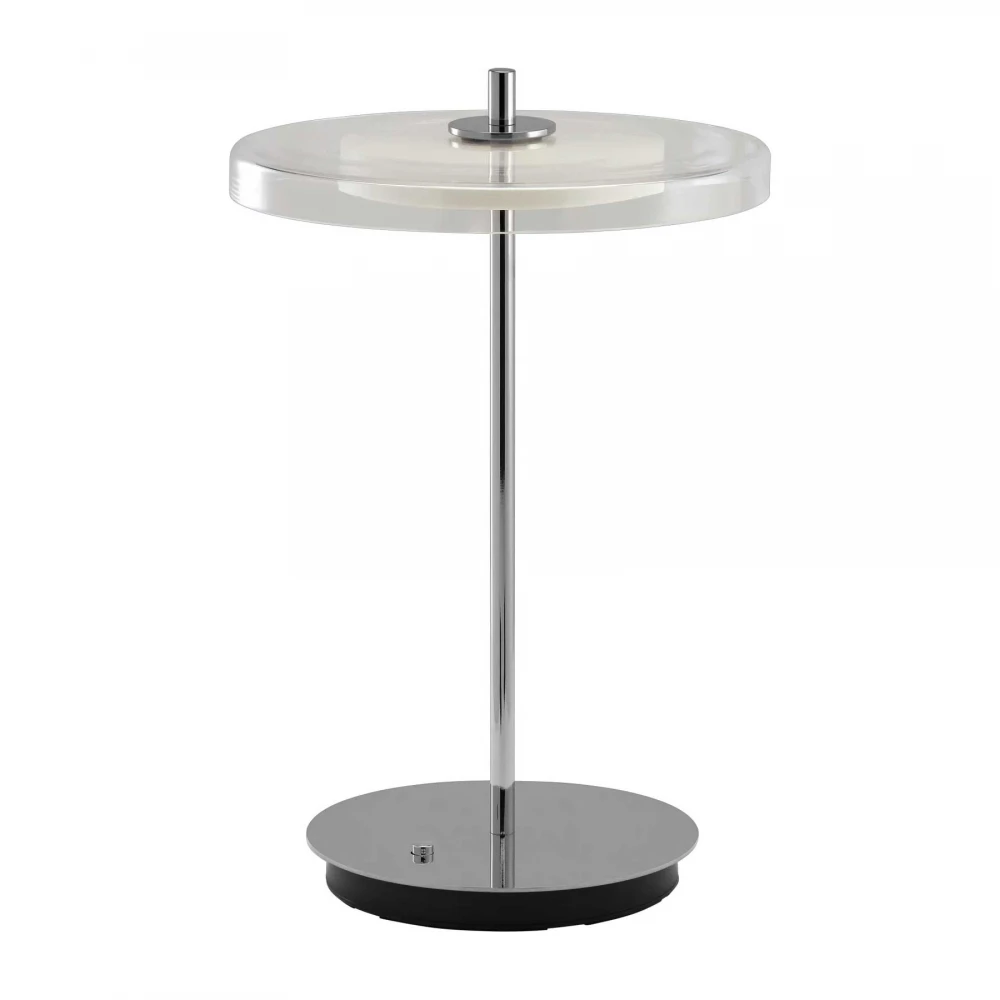 LED Πορτατίφ Μπαταρίας Επαναφορτιζόμενο Asteria Glass Move - Polished steel - by UMAGE
