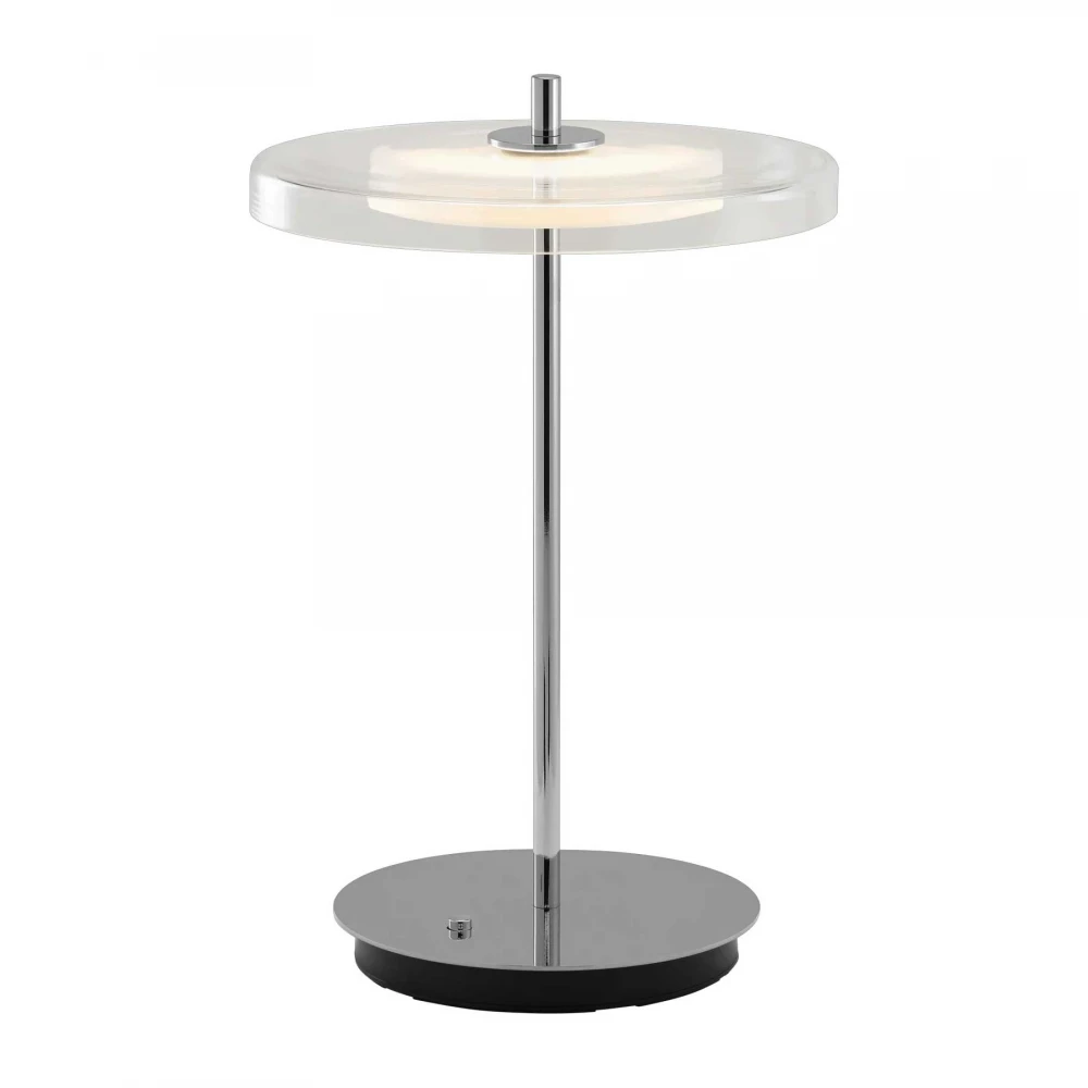 LED Πορτατίφ Μπαταρίας Επαναφορτιζόμενο Asteria Glass Move - Polished steel - by UMAGE