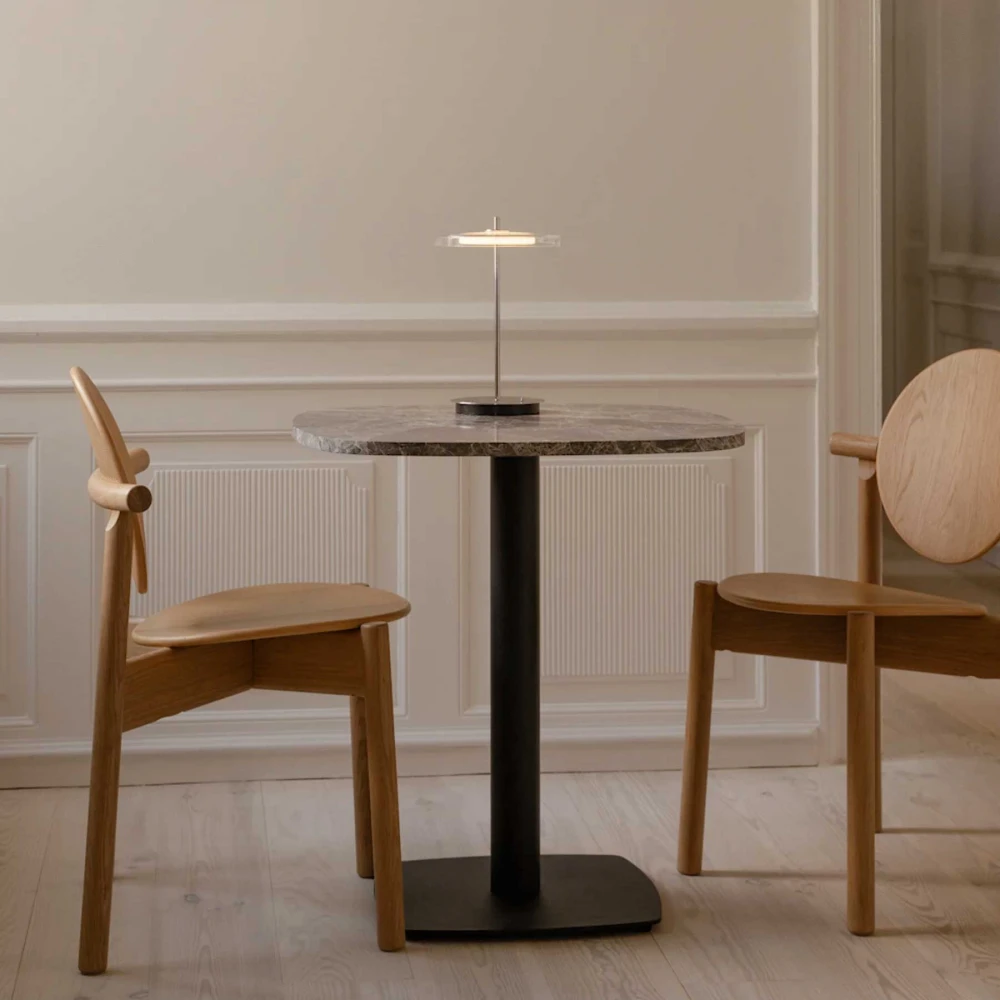 LED Πορτατίφ Μπαταρίας Επαναφορτιζόμενο Asteria Glass Move - Polished steel - by UMAGE