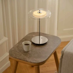 LED Πορτατίφ Μπαταρίας Επαναφορτιζόμενο Asteria Glass Move - Polished steel - by UMAGE