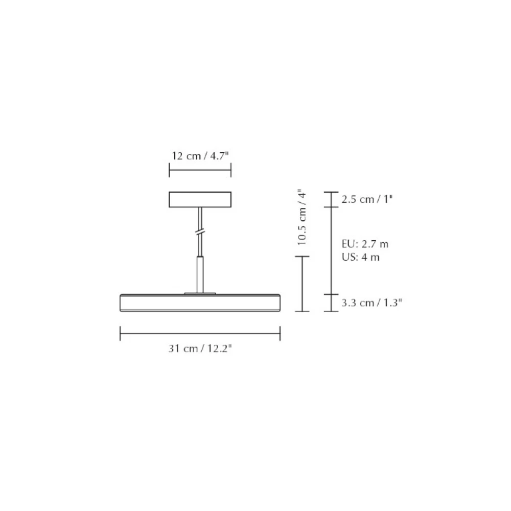Κρεμαστό Φωτιστικό LED Asteria PLUS Mini 14W CRI93 Φ31cm Dimmable - Anthracite Grey by UMAGE