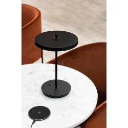 LED Πορτατίφ Asteria Table Pearl Black/Black Stem 13W Φ31cm Dimmable by UMAGE