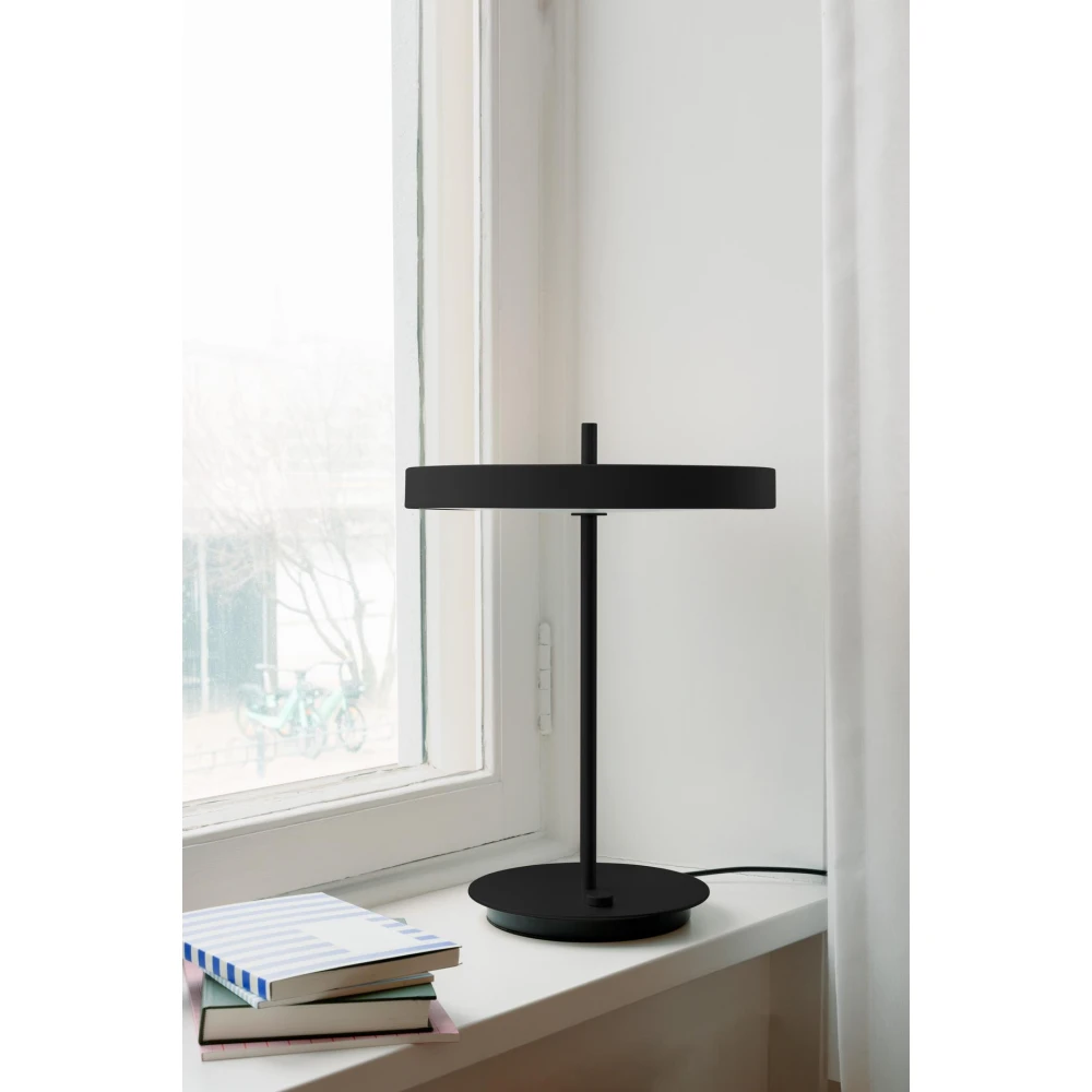 LED Πορτατίφ Asteria Table Pearl Black/Black Stem 13W Φ31cm Dimmable by UMAGE