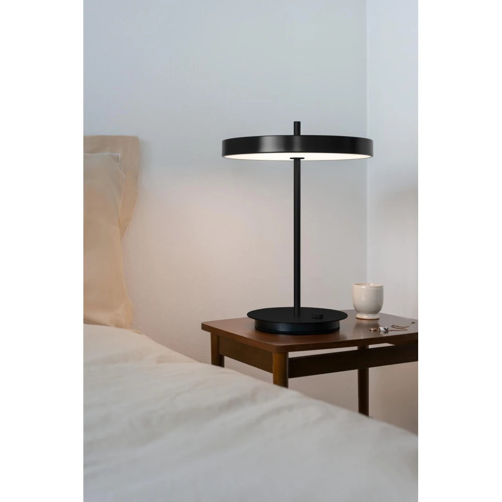 LED Πορτατίφ Asteria Table Pearl Black/Black Stem 13W Φ31cm Dimmable by UMAGE