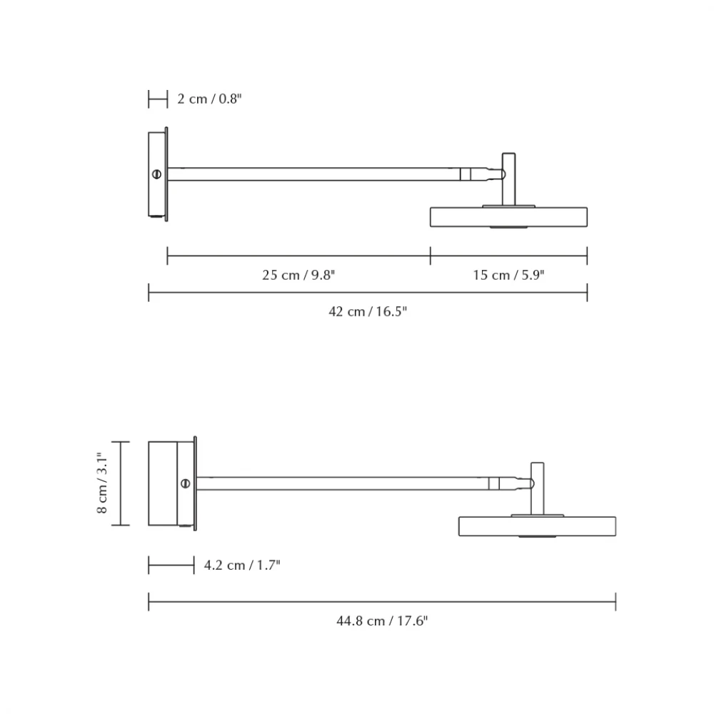 LED Φωτιστικό Τοίχου 12W 2700K CRI91 Asteria Wall Long - Black - UMAGE