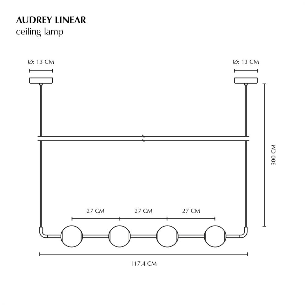 LED Κρεμαστό Φωτιστικό Από Γυαλί 24W CRI91 Dimmable - Audrey Linear - by UMAGE