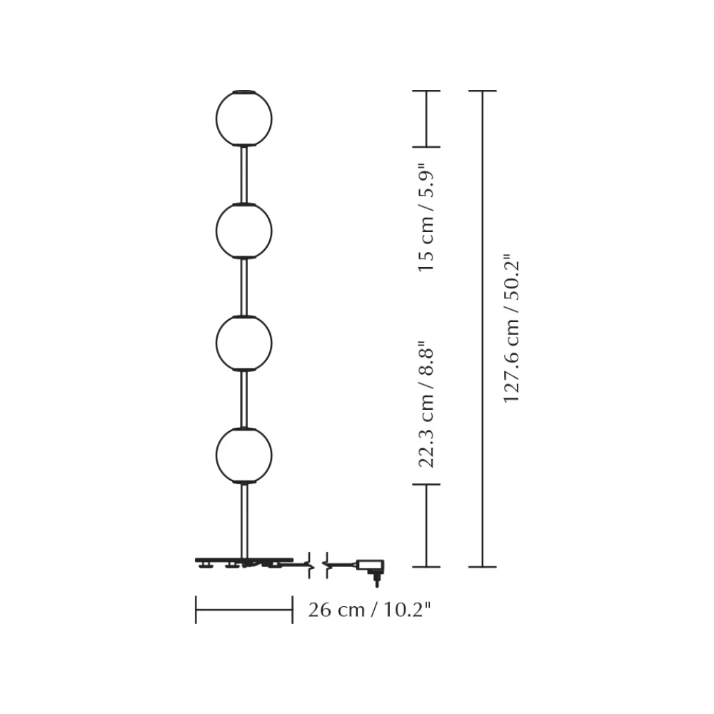 LED Φωτιστικό Δαπέδου Από Γυαλί 29W CRI91 Dimmable - Audrey Floor Steel- by UMAGE