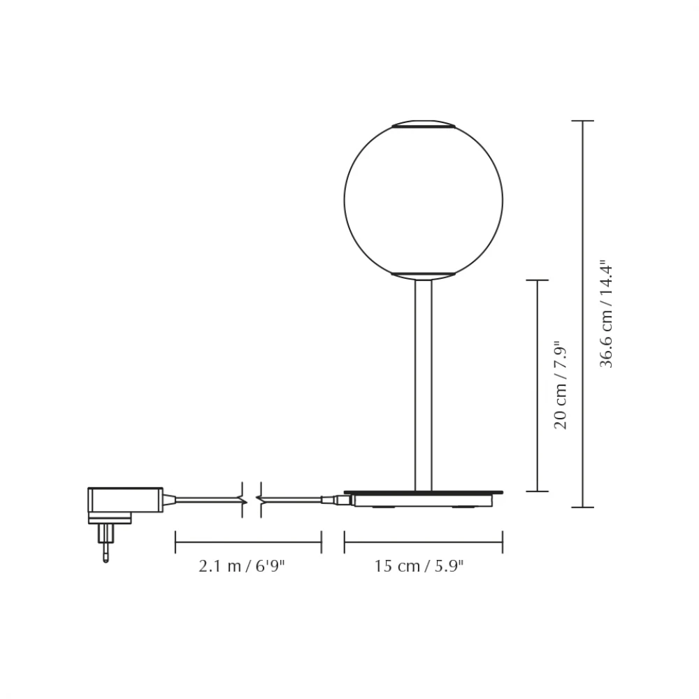 LED Πορτατίφ Από Γυαλί 9W CRI91 Dimmable - Audrey table Steel - by UMAGE