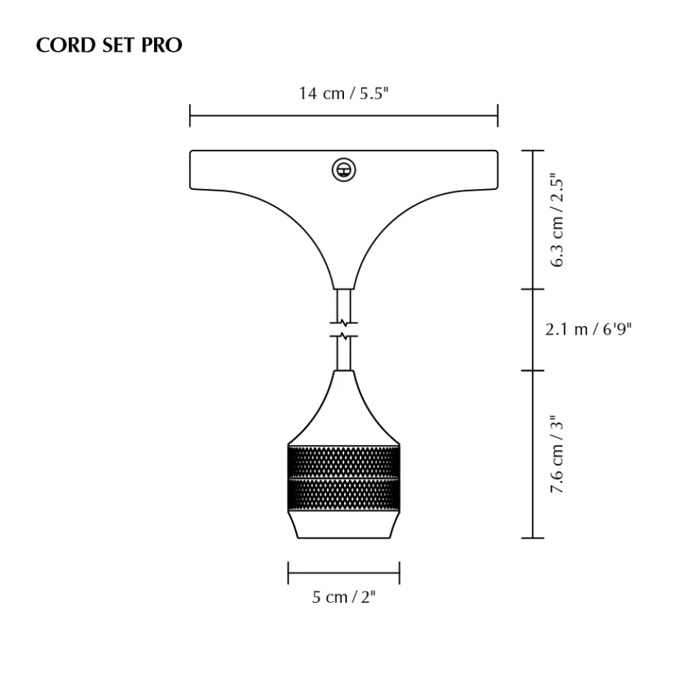 Cord Set Pro Σετ Καλωδίου Ανάρτησης με Ντουί E27 - Plated Brass - UMAGE