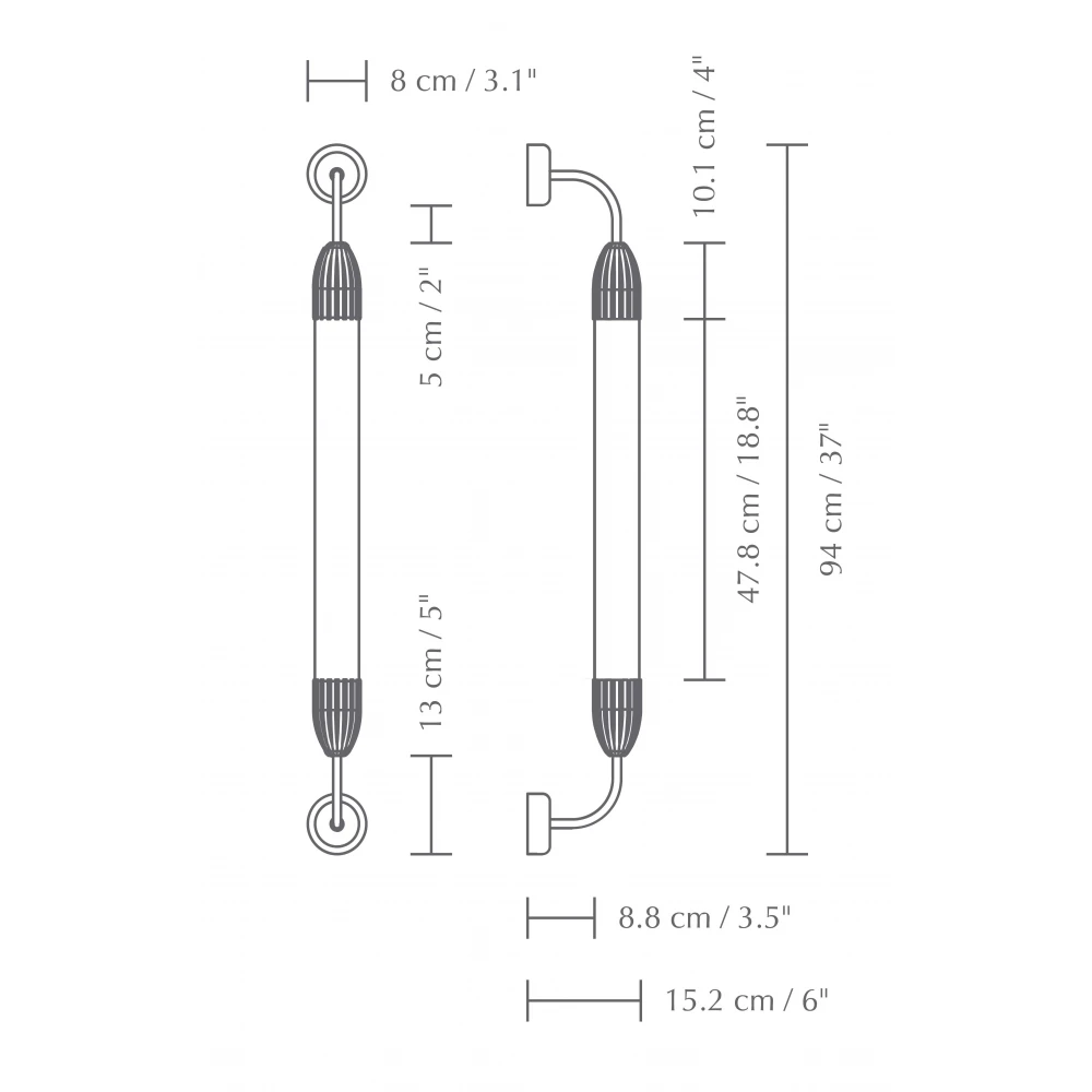 Φωτιστικό Τοίχου 1xGU10 Lemon Squeeze long single - Plated brass - by UMAGE