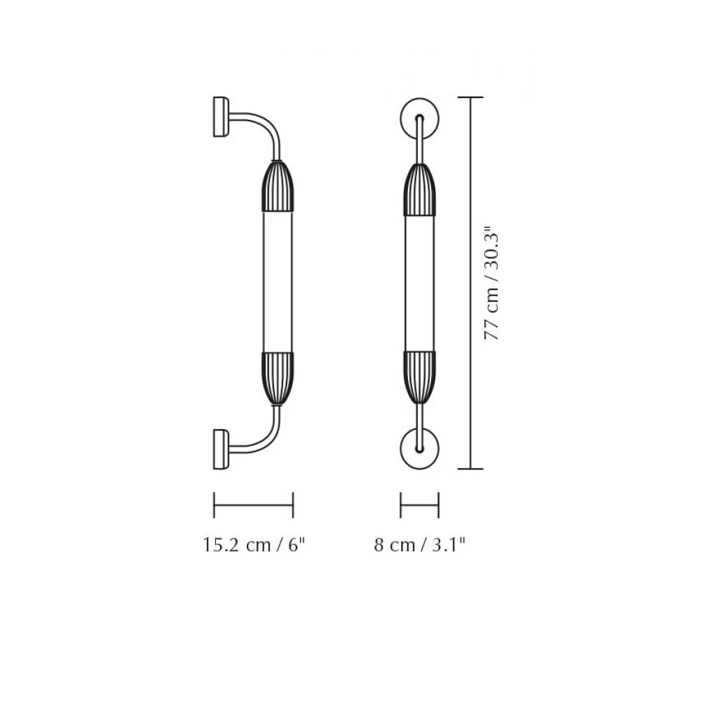 Φωτιστικό Τοίχου 1xGU10 Lemon Squeeze short single - Plated brass - by UMAGE