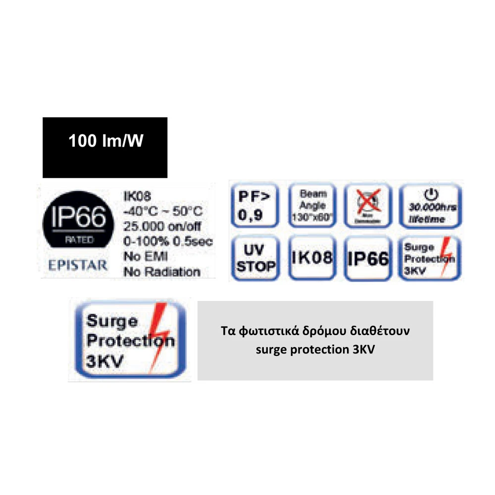 Φωτιστικό Δρόμου SMD LED DOB 50W IP66 - Universe