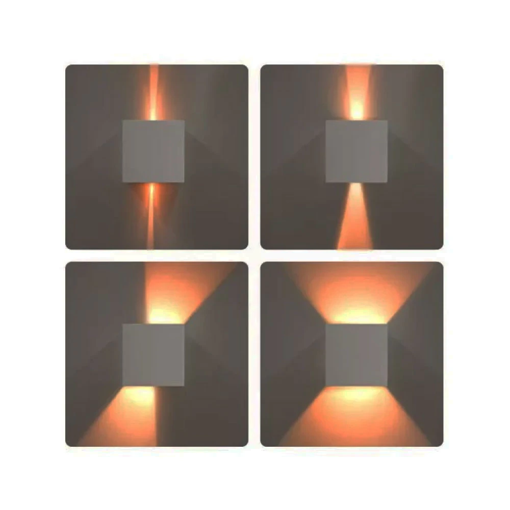 LED Απλίκα Γκρι UP-DOWN IP65 4W Θερμό Λευκό Seaside Universe