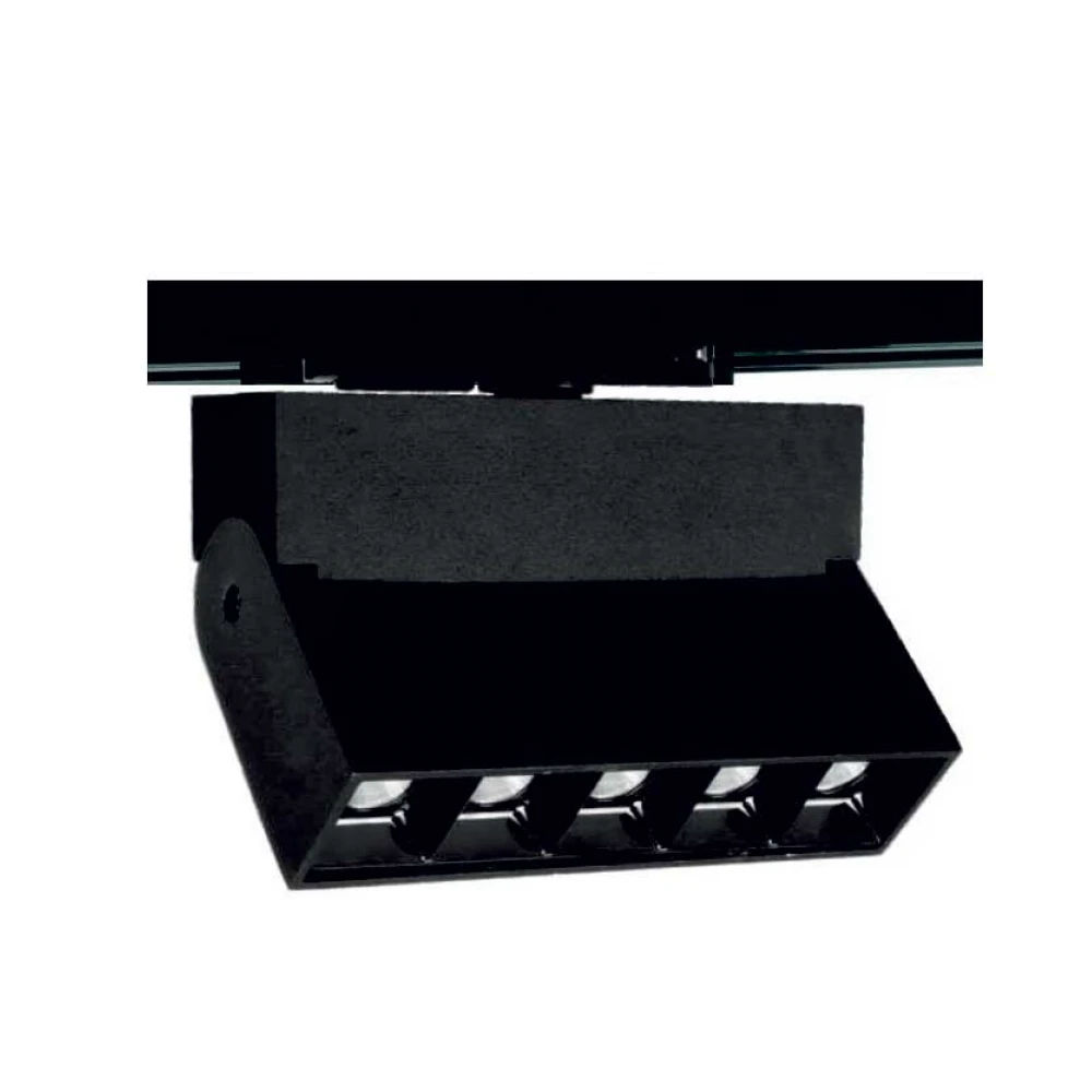 Cube series - Σποτ Ράγας 10W LED COB Με Τριφασικό Αντάπτορα Μαύρο - UNIVERSE