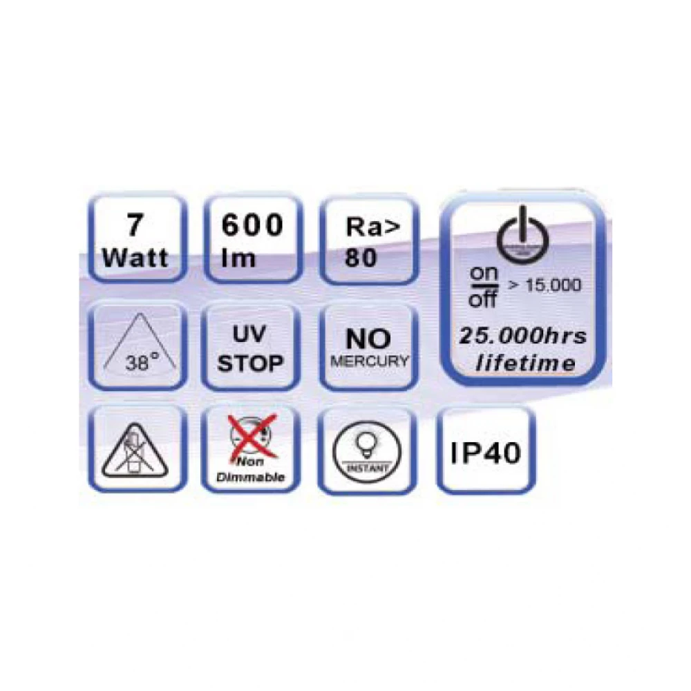 Χωνευτό φωτιστικό με LED κινητό CCT SWITCH 7W IP40 38° UNIVERSE