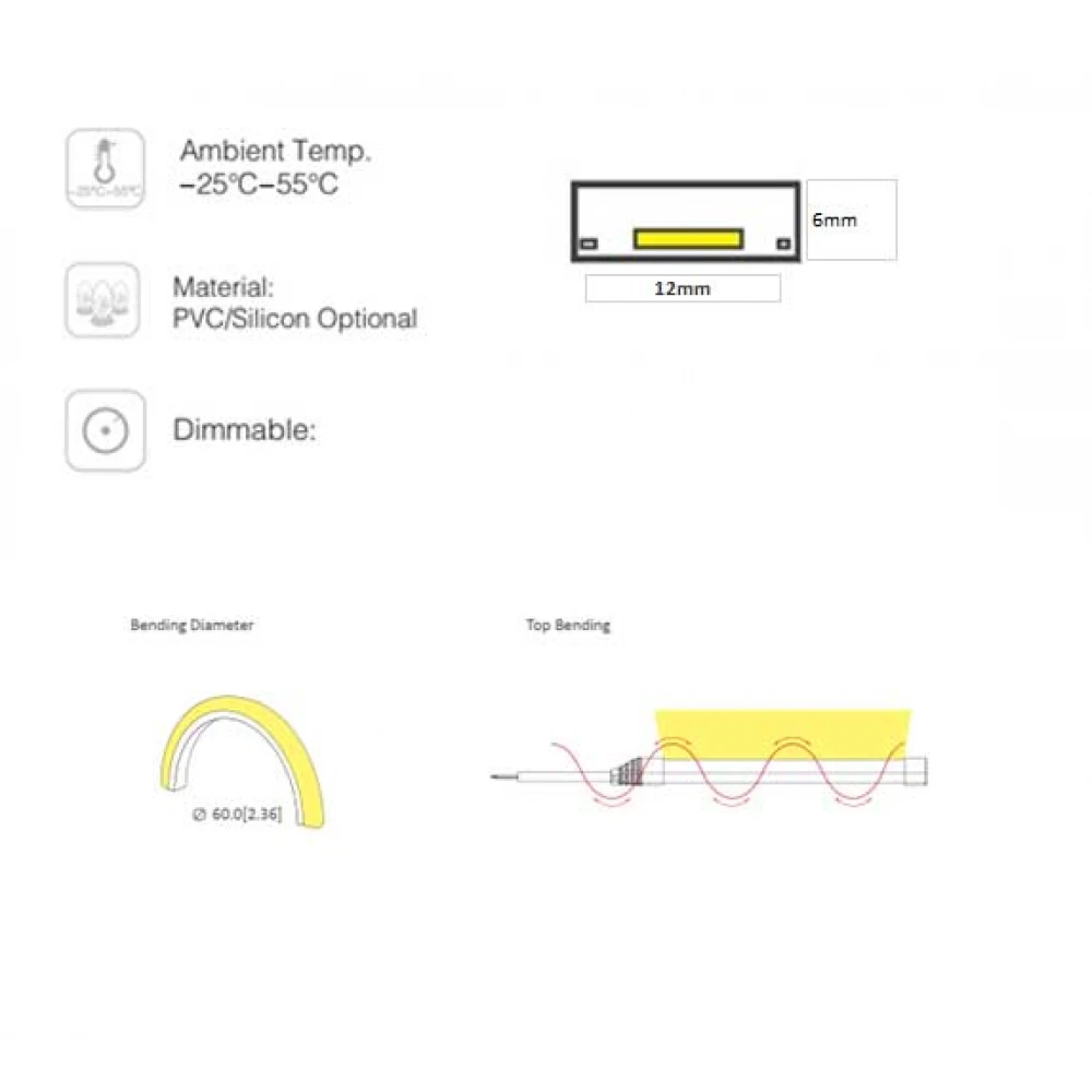 LED Ταινία COB 288 11W Ψυχρό Λευκό 6000K 230V IP65 UNIVERSE