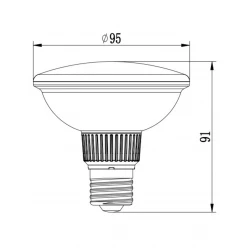 ΛΑΜΠΑ LED SMD PAR30 9W E27 38° IP20 5CCT 2700K-3000K-4000K-5000K-6500K 220-240V 900lm UNIVERSE