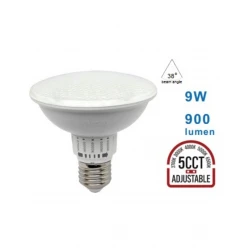 ΛΑΜΠΑ LED SMD PAR30 9W E27 38° IP20 5CCT 2700K-3000K-4000K-5000K-6500K 220-240V 900lm UNIVERSE