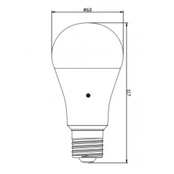 ΛΑΜΠΑ LED SMD A60 9W E27 3000K ΜΕ ΑΝΙΧΝΕΥΤΗ ΜΕΡΑ-ΝΥΧΤΑ 220-240V 810lm  UNIVERSE