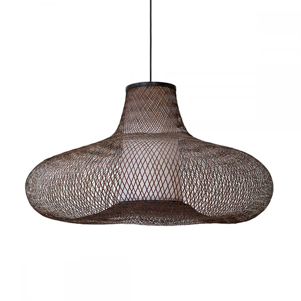 Κρεμαστό Φωτιστικό Μονόφωτο Από Bamboo Σε Μαύρο Χρώμα D98cm MAY Large - Ay illuminate