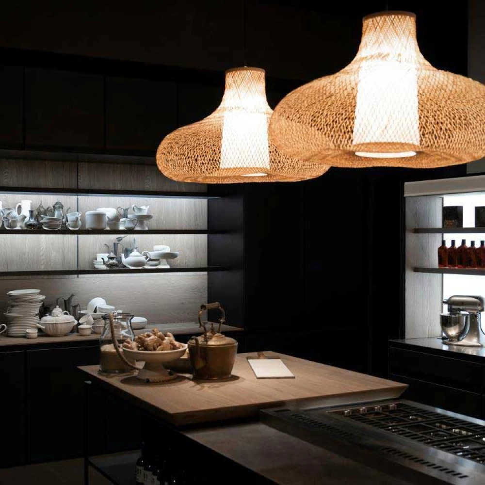 Κρεμαστό Φωτιστικό Μονόφωτο Από Bamboo Σε Φυσικό Χρώμα D98cm MAY Large - Ay illuminate