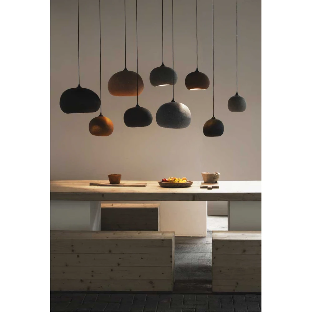 Κρεμαστό Φωτιστικό Μονόφωτο Από Ανακυκλωμένο Χαρτόνι σε Γκρι Χρώμα PEBBLE Medium - Ay illuminate