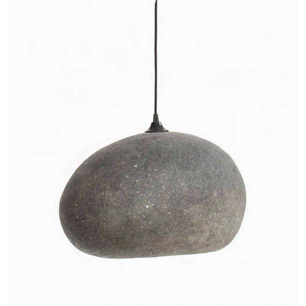 Κρεμαστό Φωτιστικό Μονόφωτο Από Ανακυκλωμένο Χαρτόνι σε Γκρι Χρώμα PEBBLE Large - Ay illuminate