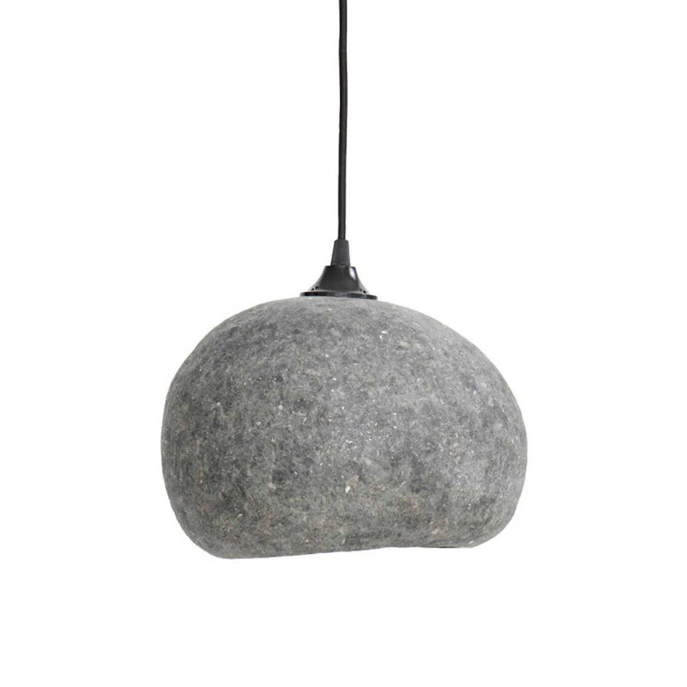 Κρεμαστό Φωτιστικό Μονόφωτο Από Ανακυκλωμένο Χαρτόνι σε Γκρι Χρώμα PEBBLE Small - Ay illuminate