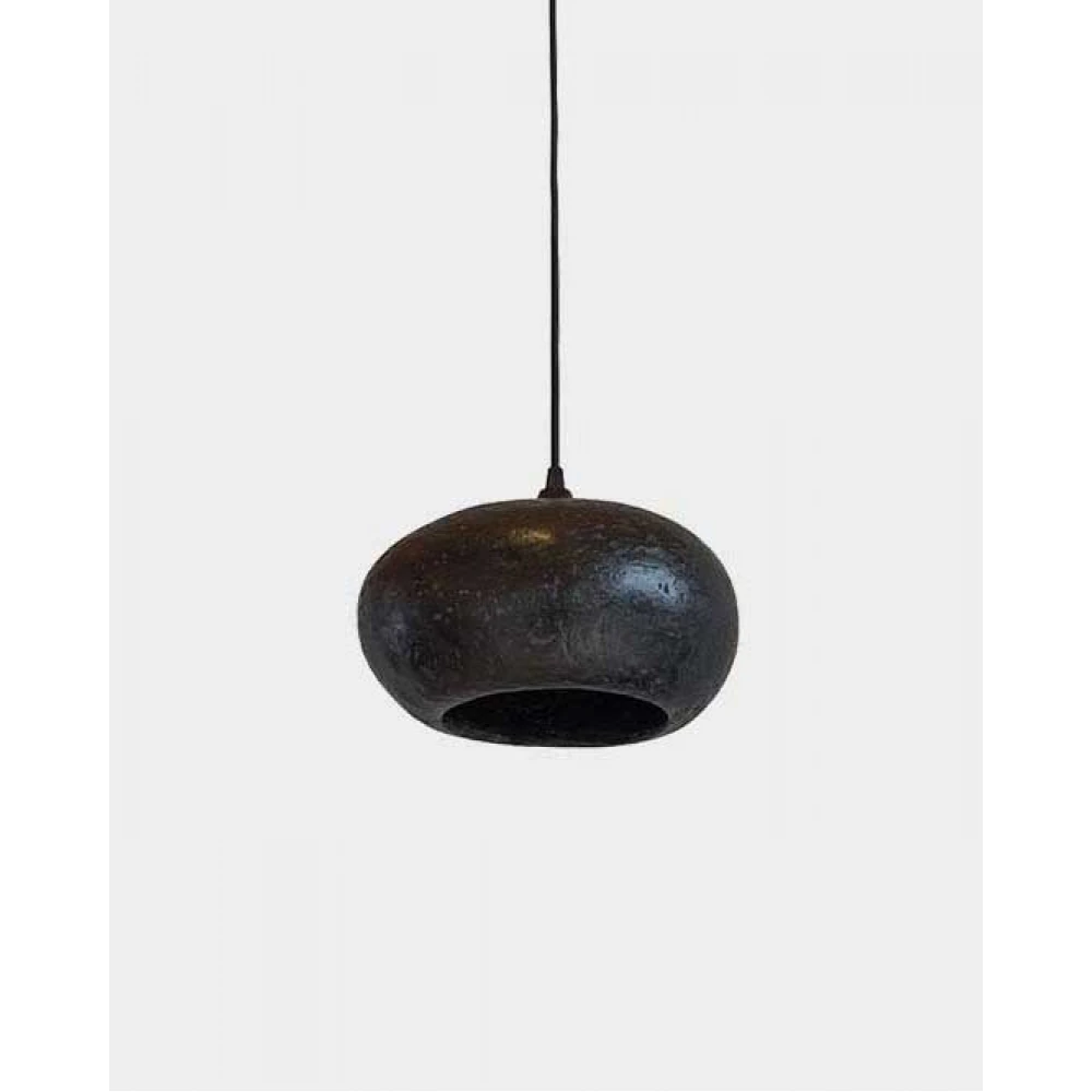 Κρεμαστό Φωτιστικό Μονόφωτο Από Ανακυκλωμένο Χαρτόνι σε Μαύρο Χρώμα PEBBLE Small - Ay illuminate