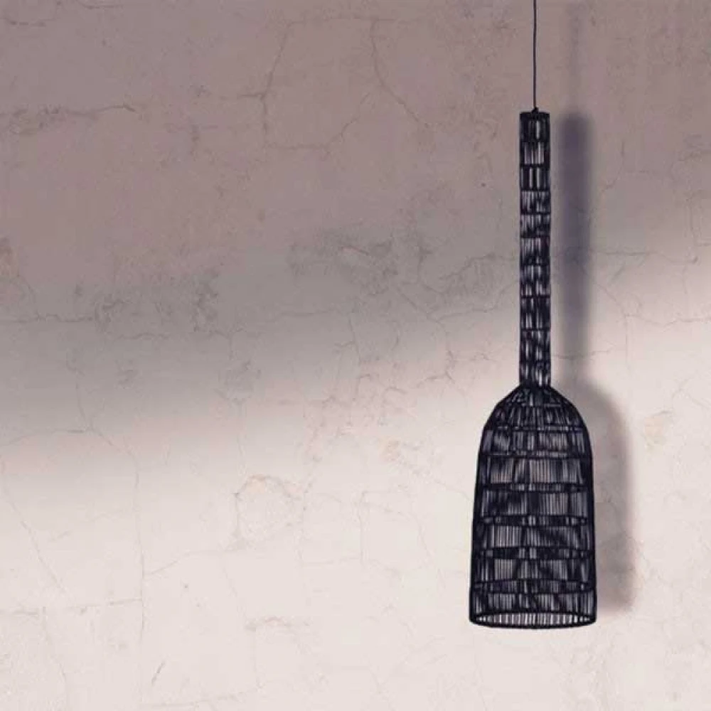 Κρεμαστό Φωτιστικό Μονόφωτο Από Rattan Σε Μαύρο Χρώμα D35cm Umut 2 - Ay illuminate