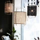Κρεμαστό Φωτιστικό Μονόφωτο Από Bamboo Και Χαρτί Handmade Φ67cm 1xE27 - Z1 black - paper natural cover - Ay illuminate